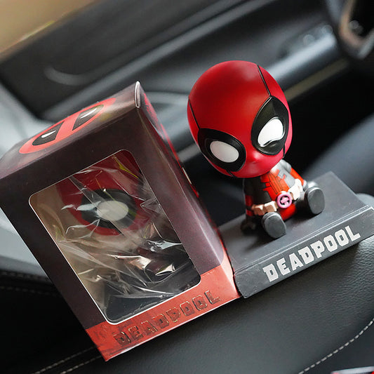 Revenge League Deadpool Hero Car Decoration Spring Shake Head Doll Cartoon Creative Car Decoration car decoration